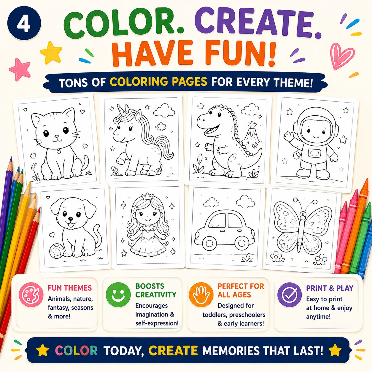 Kids Activity Bundle | Printable Worksheets, Coloring & Learning Activities — view 4 of 10