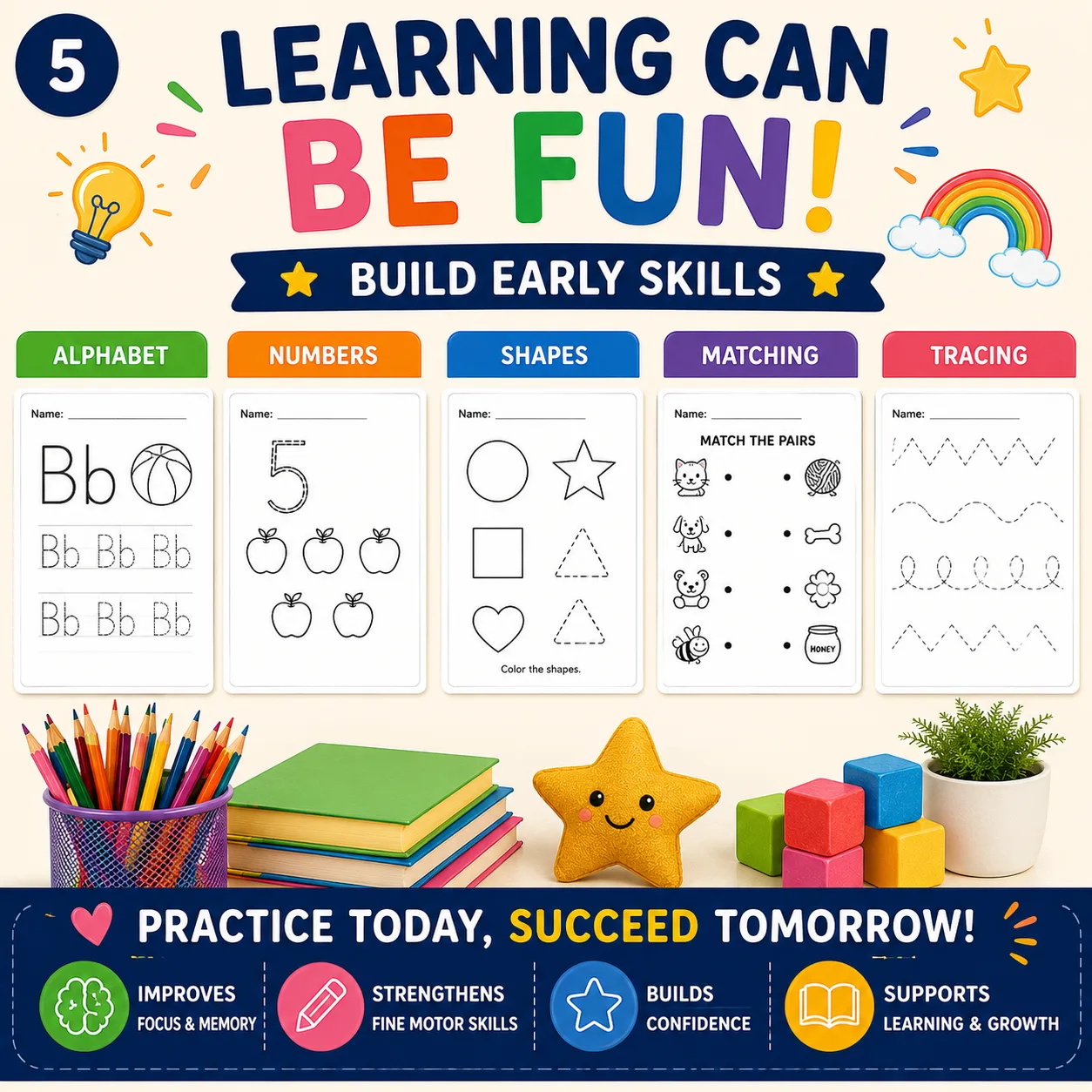 Kids Activity Bundle | Printable Worksheets, Coloring & Learning Activities — view 5 of 10