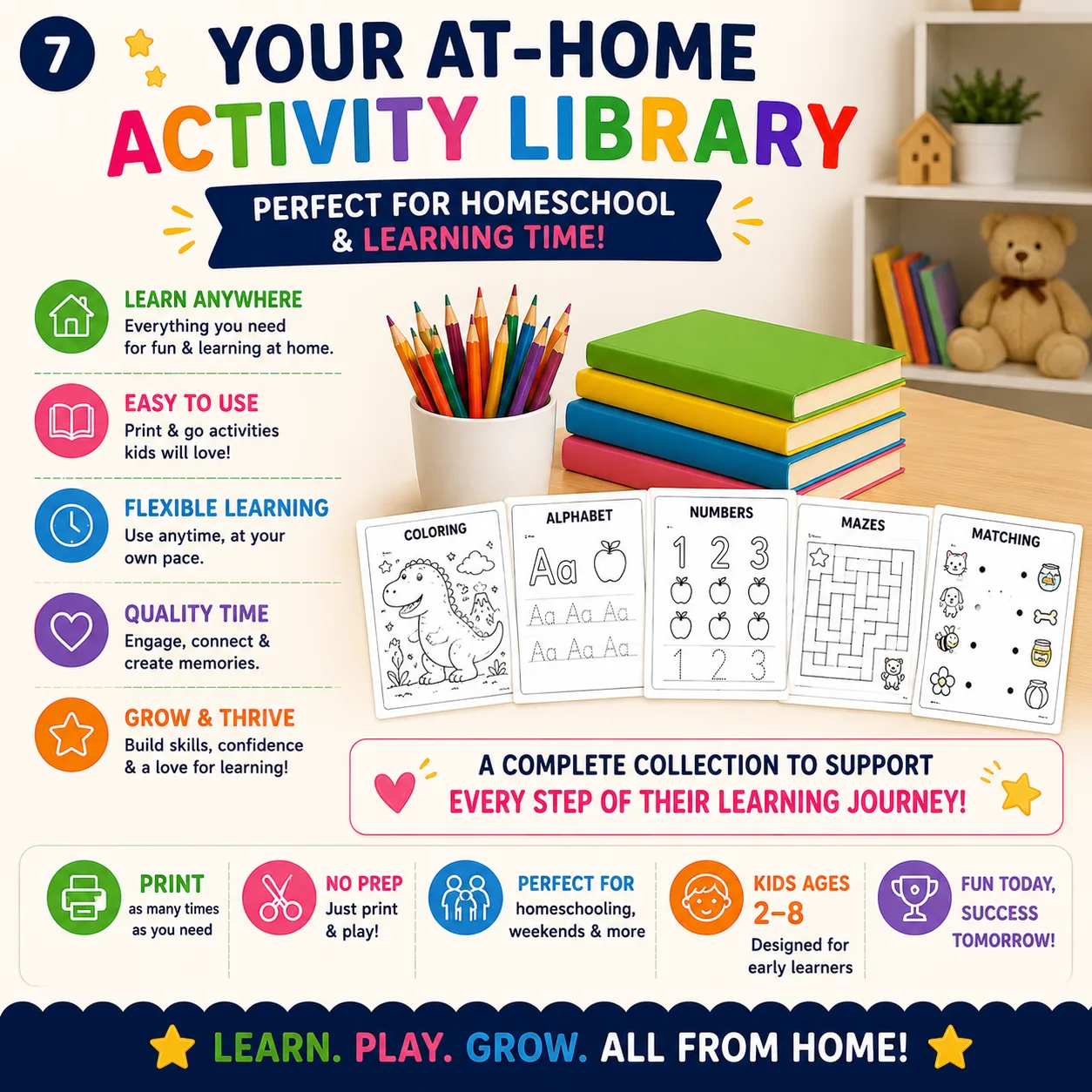 Kids Activity Bundle | Printable Worksheets, Coloring & Learning Activities — view 7 of 10