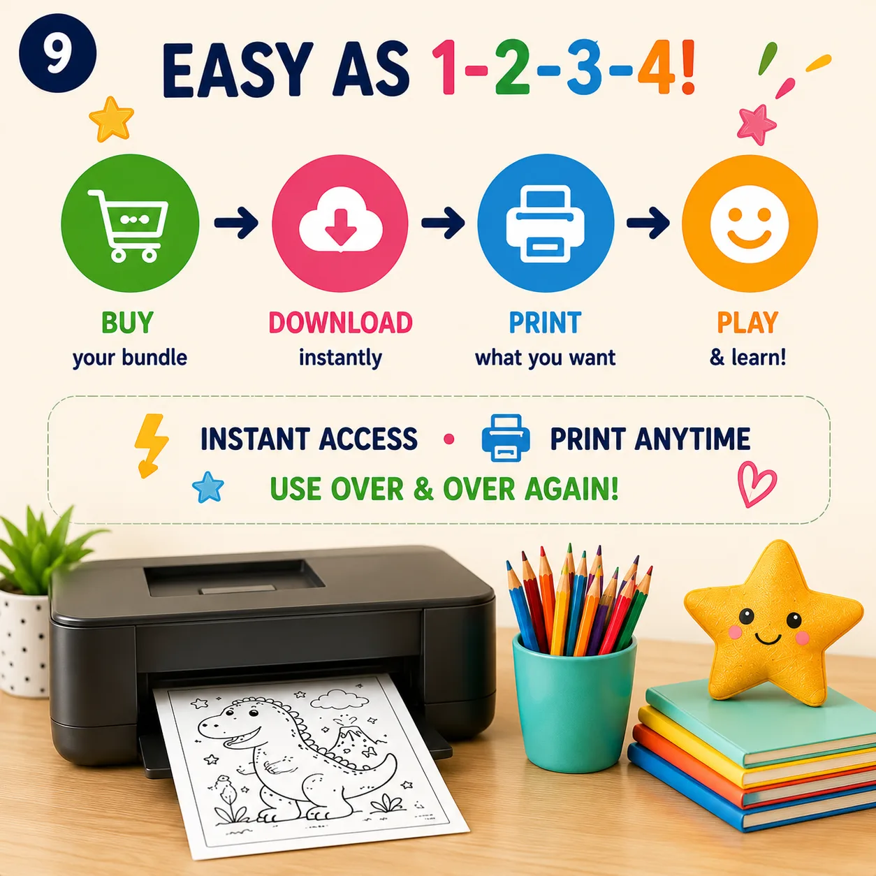 Kids Activity Bundle | Printable Worksheets, Coloring & Learning Activities — view 9 of 10