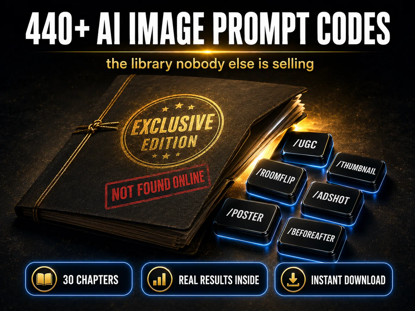 440+ AI Image Prompt Codes for Ecommerce, Social Media, Etsy (Instant Download)